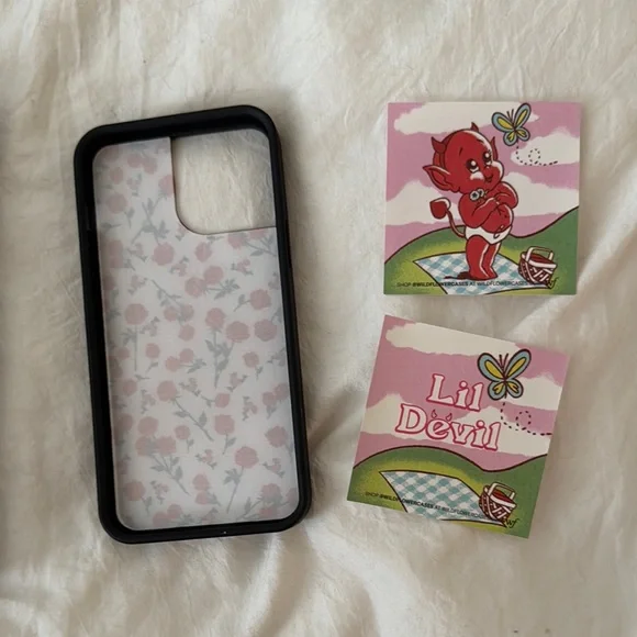 Wildflower 13 Pro Max Red and White Floral Phone Case - Picture 4 of 4